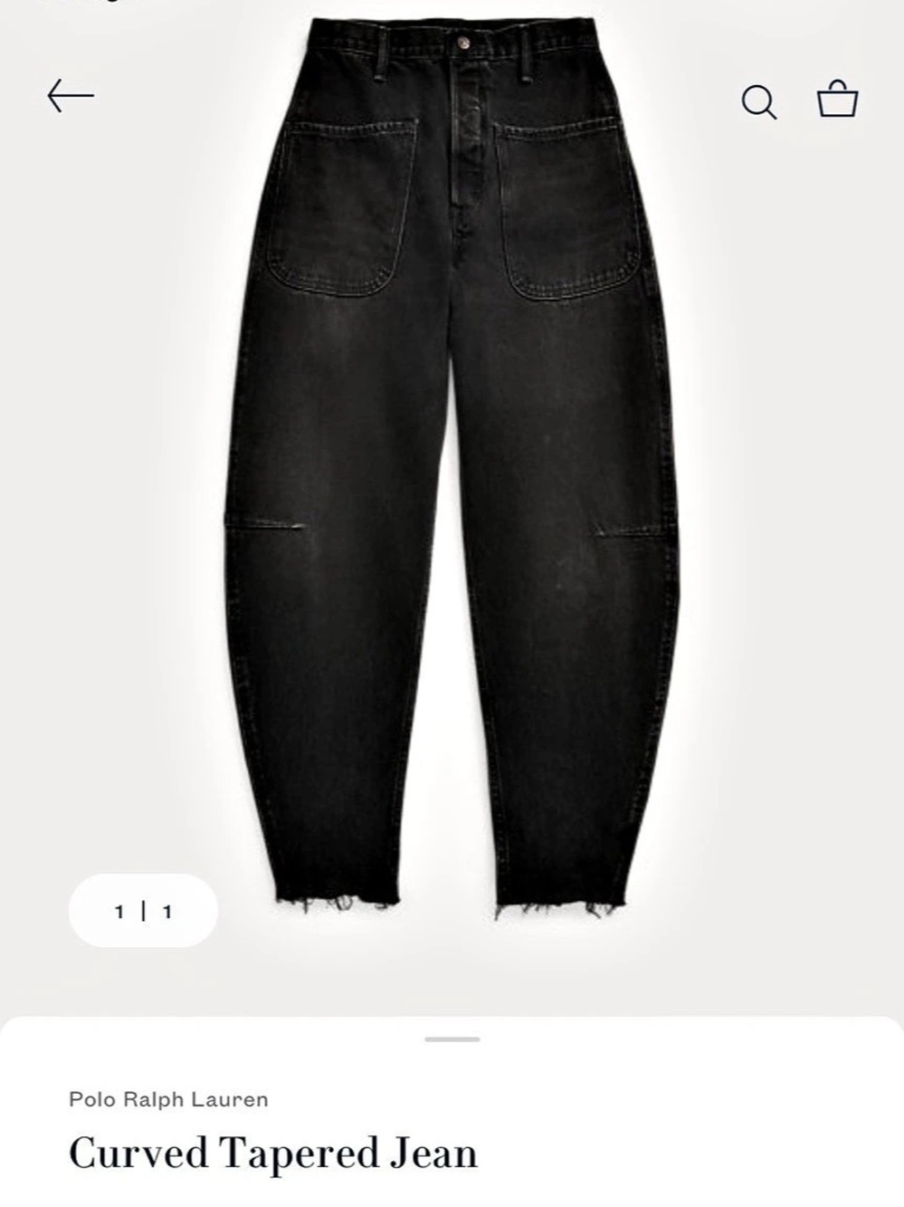 Polo Ralph Lauren Curved Tapered Jean Black Curved Tapered Jeans Waist 28